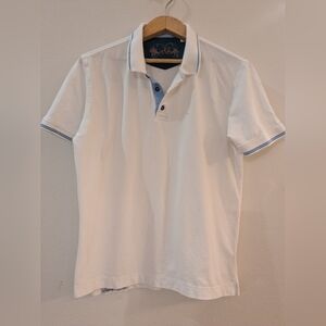 Robert Graham 100% cotton white polo size large